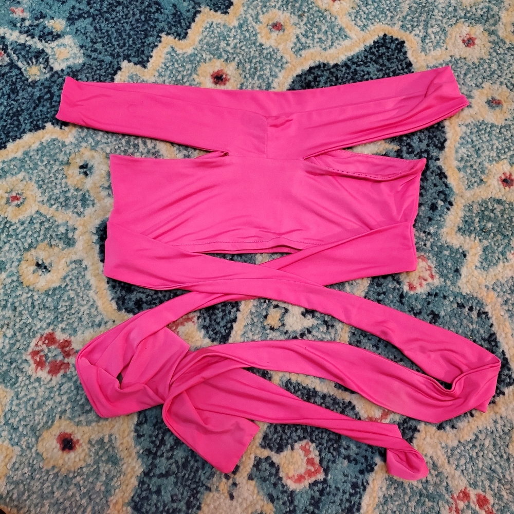 SAVEE LAGUNA BEACH Pink Tie Bikini XS